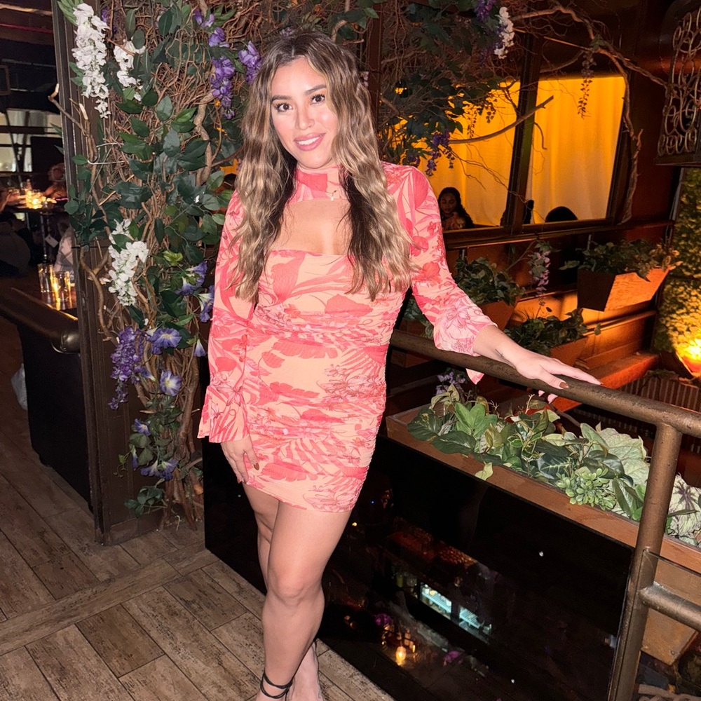 SHEIN Red Floral Dress